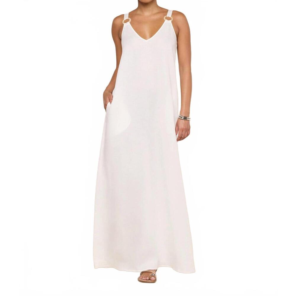 NEW L'AGENCE didi maxi dress in white - Picture 3 of 3